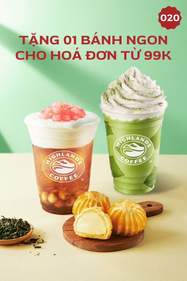 voucher highlands coffee mua 1 tặng 1