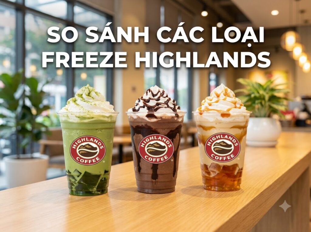 So Sánh Các Loại Freeze Highlands Coffee