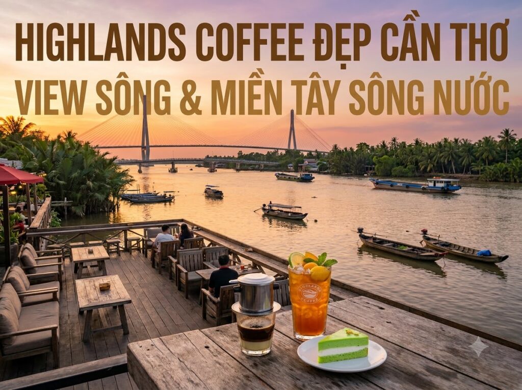 Quán Highlands Coffee Đẹp Cần Thơ - View Sông & Miền Tây Sông Nước